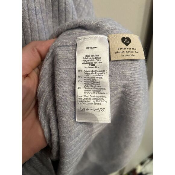 Madewell Women’s 1X Blue Cardigan Wool Alpaca Sweater - Picture 4 of 5